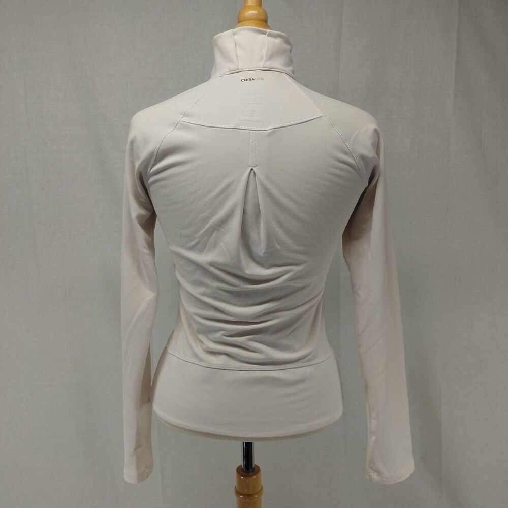 Adidas Fitted LS Zip Front Athleisure Jacket off-white Sz XS - Picture 6 of 10